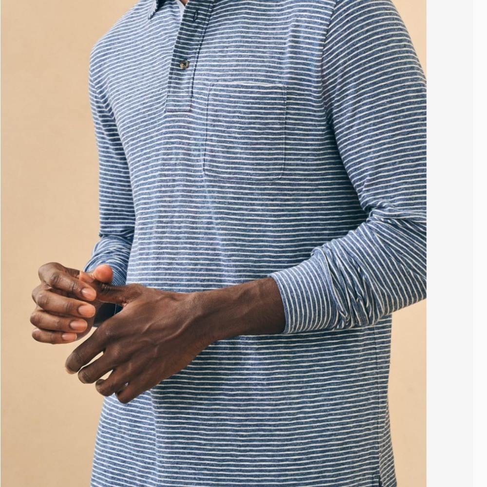 Faherty Long-Sleeve Luxe Heather Polo